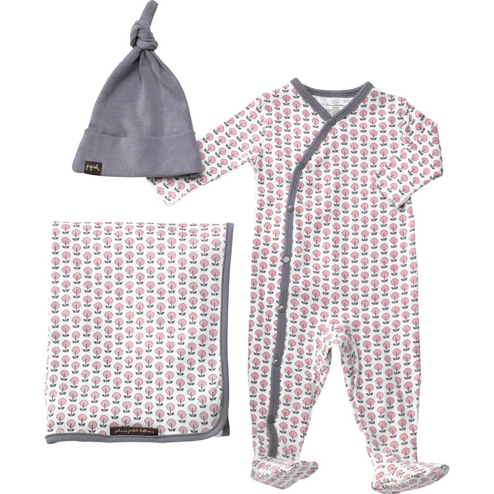 The new Petunia Pickle Bottom layette is here. Just in time for spring!